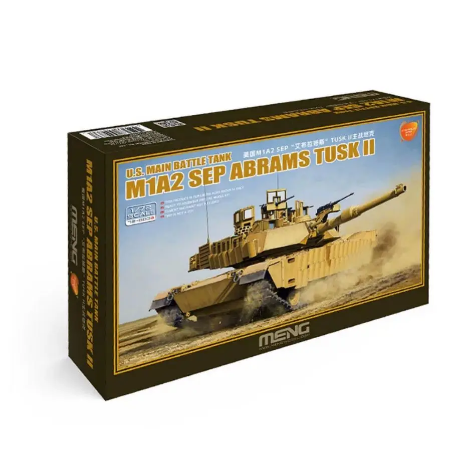 MENG 72-003A 1/72 M1A2 SEP Abrams TUSK II Main Battle Tank, True Color Version, Pre-Weathered Plastic Model Kit