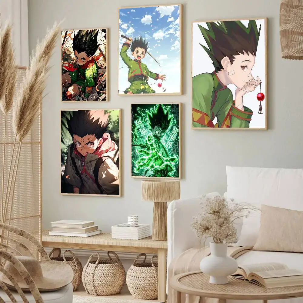 Gon Freecss Anime H-HUNTER X HUNTER Posters Living Room Bar Cafe Quality Canvas Vintage Style Comics Painting Art Home Wall Deco