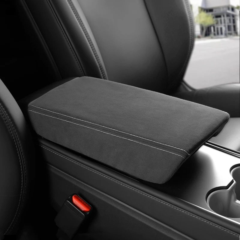 Per Tesla Model 3/Y center console bracciolo box cover pad protettivo, custodia protettiva in pelle scamosciata, copertura antipolvere