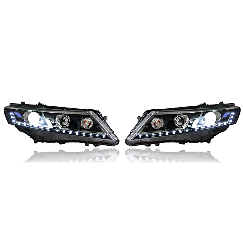 ROLFES 2x For Honda Crosstour 2011-2014 LED Dynamic Headlights Bi-xenon Projector Daytime Running Light Turn Signal Accessories