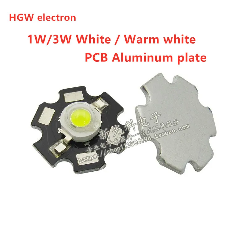 10x 1w de alta potência led branco/branco quente chip grânulos lâmpada chip para diy luz com 20mm estrela pcb platine heatsink iluminação interior