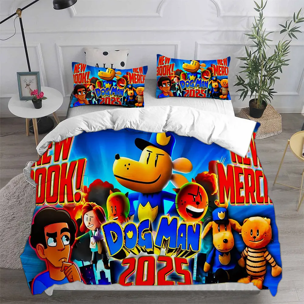 Anime Dog Man Printed Bedding Sets Quilt Bed Cover Comforter Duvet Cover Pillow Case 2-3 Pieces Sets Teenagers Children's Gifts