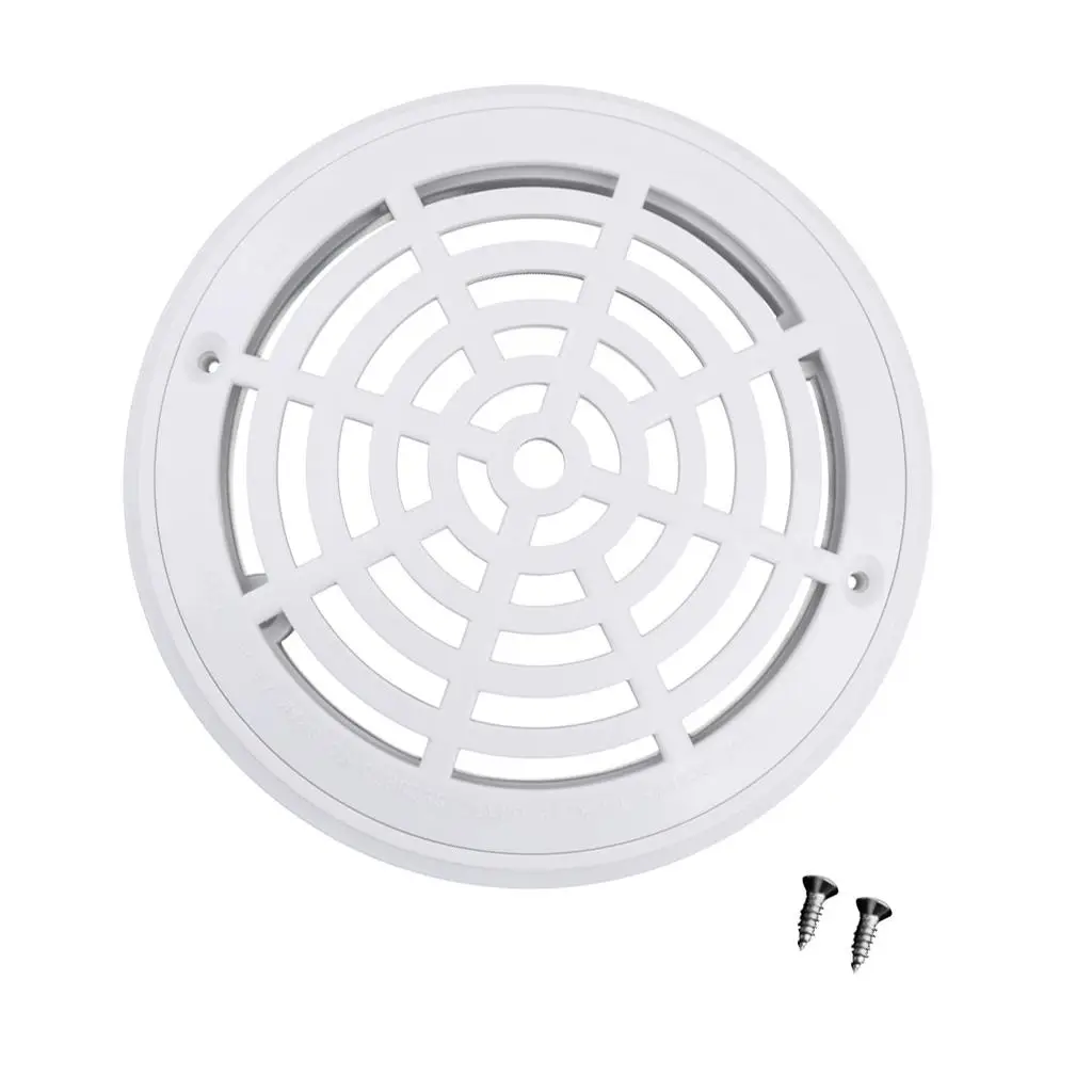 White Main Drain Suction Cover Plate for In-Ground Swimming Pools