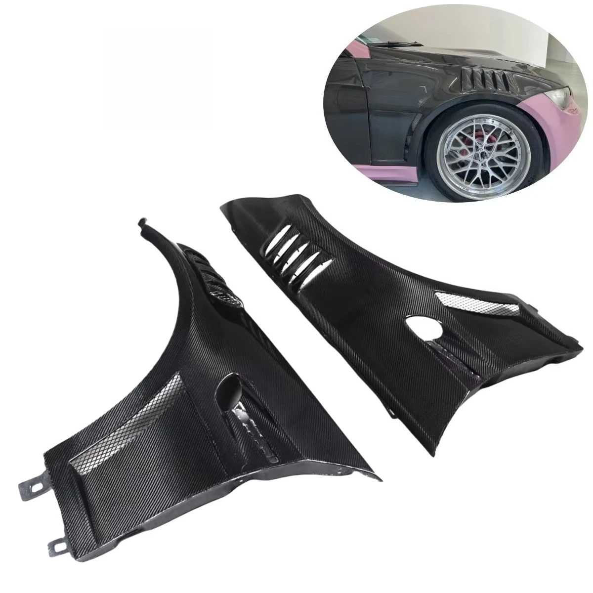 RS Style Carbon Fiber Front for BMW 3 Series E90 E92 M3 Upgrade GT4 Style High Quality Car Exterior Accessories Parts