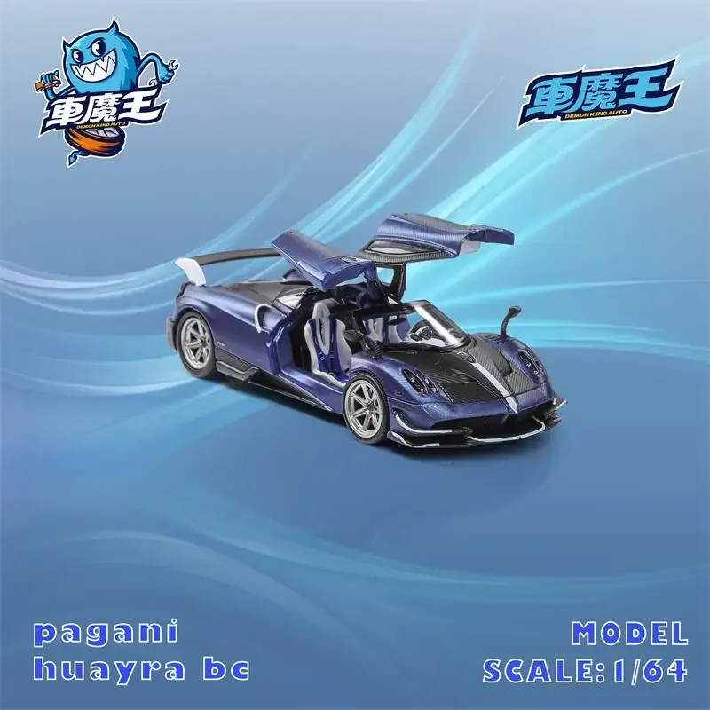 

PreSale DemonKingAuto 1:64 Huayra BC Blue w/Carbon mid-engine sports Collection Miniature Diecast Metal Model Car