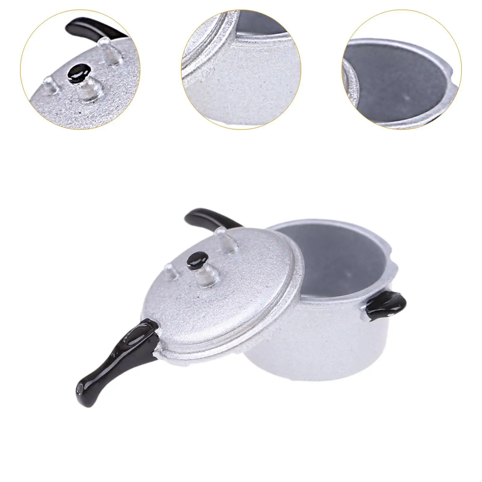 Miniature Dollhouse Pressure Cooker 1 12 Scale Alloy Kitchen Accessory for Kids Pretend Play Cooking Scene Home Decor