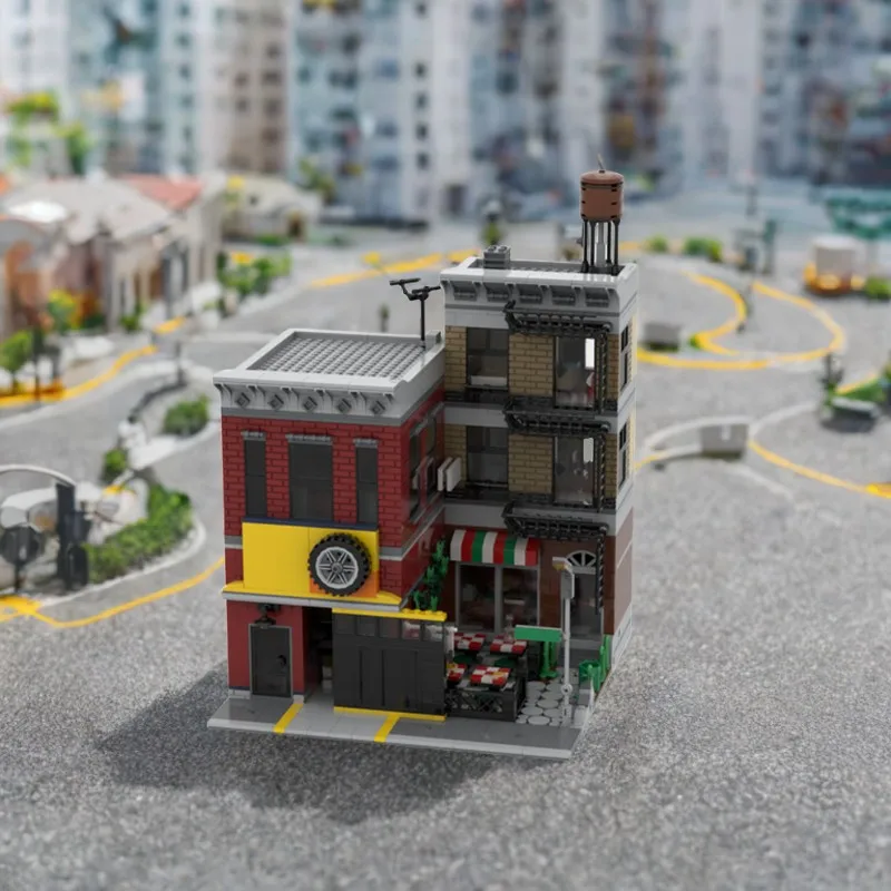 2170pcs MOC Modular Tuning Workshop Modular Buildings Model Building Blocks Toys Education Art Creative Assemble Collection