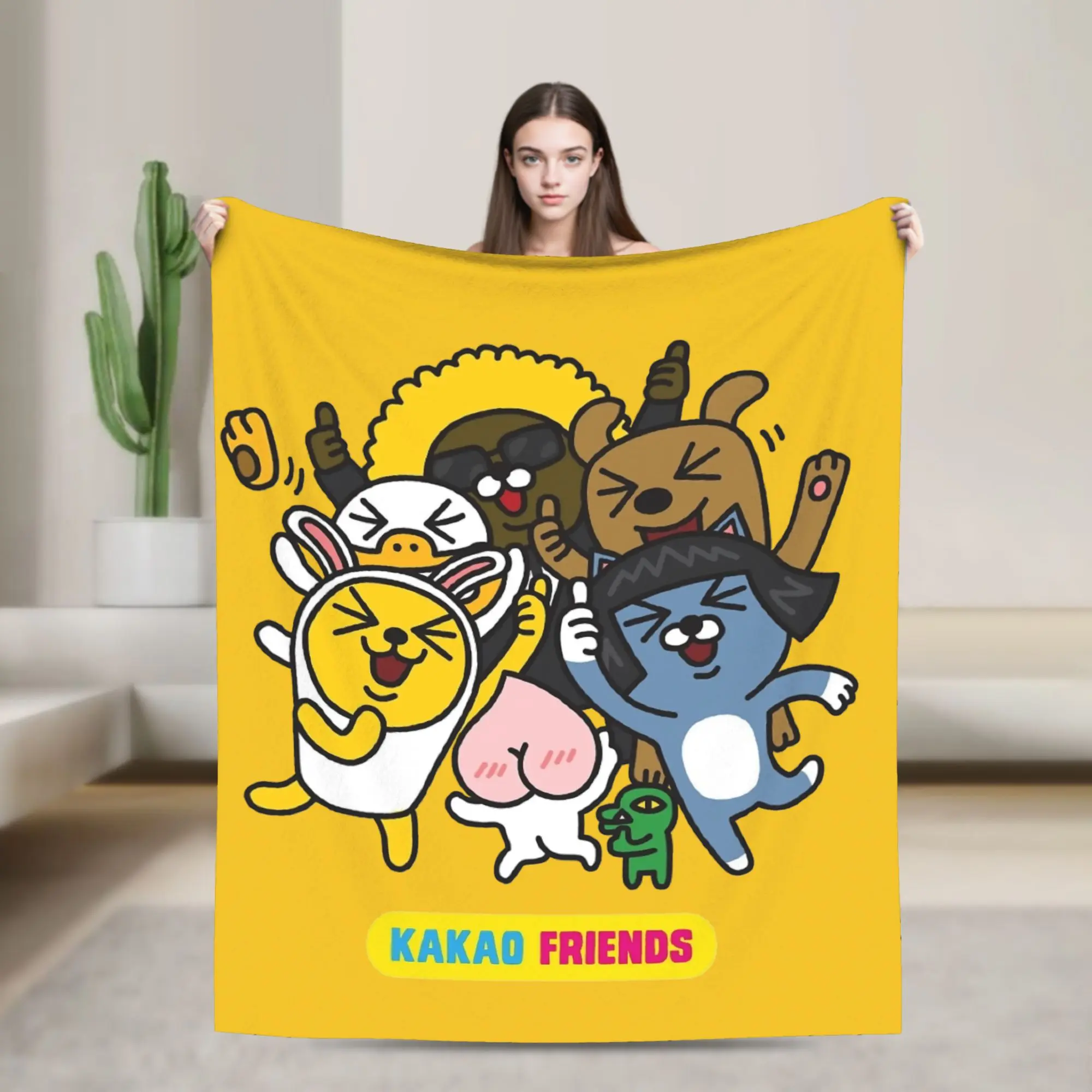 K-Kakaos F-Friends Knitted Blanket  Flannel Throw Blanket Summer Air Conditioning Decoration Ultra-Soft Warm Bedspreads,