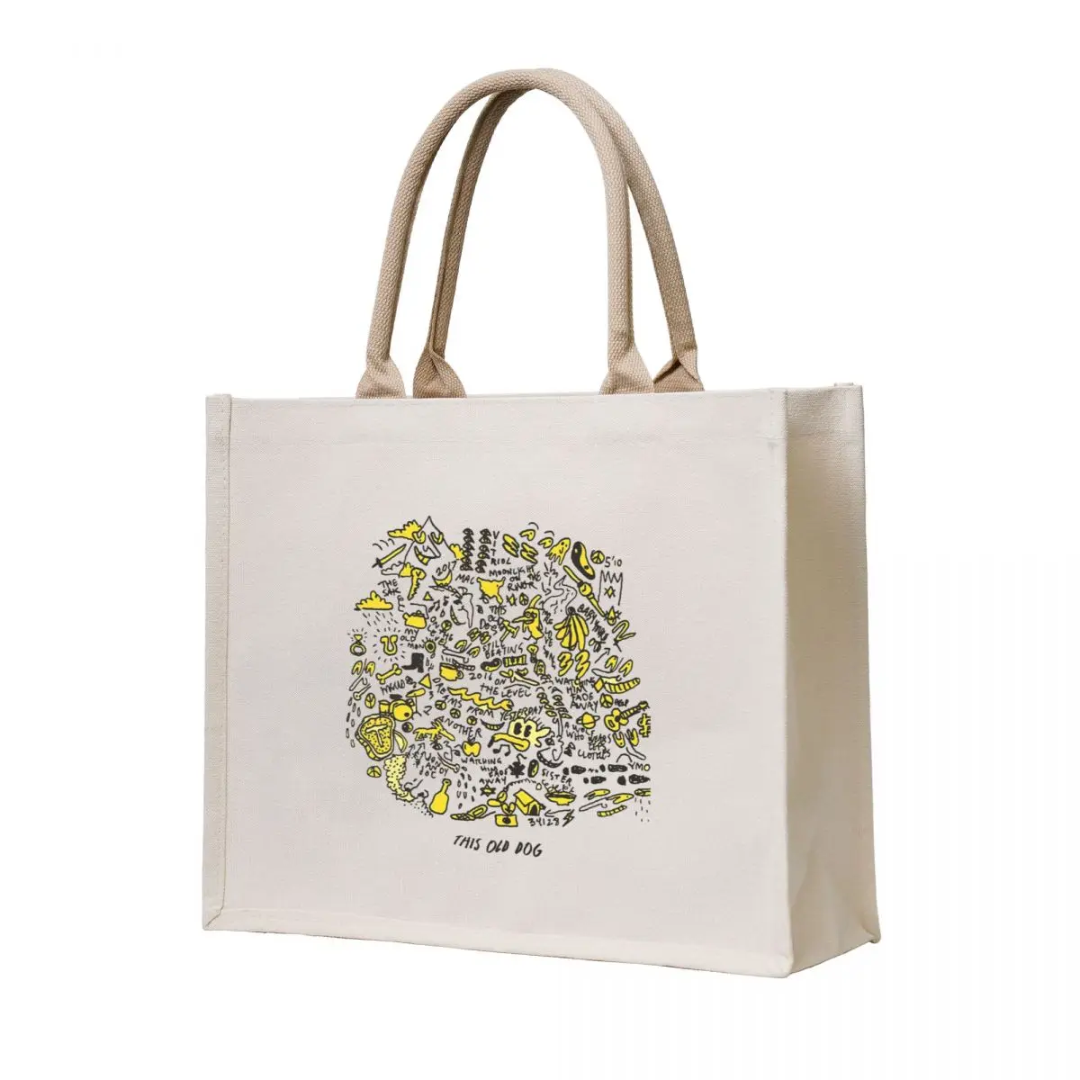 

yellow mini dog Tote Bag large tote bag Custom bag canvas tote bags