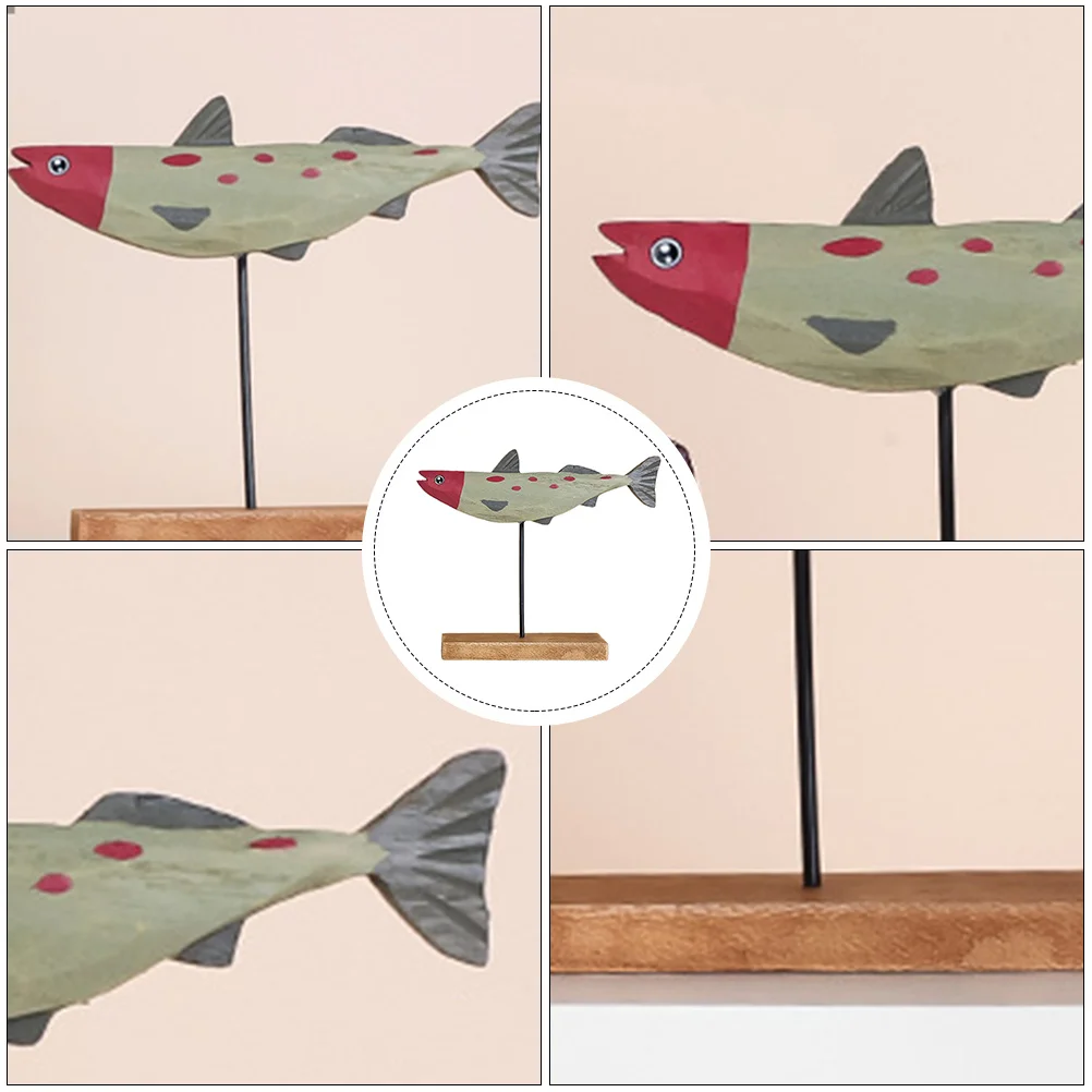 

Wooden Fish Christmas Ornament Cartoon Desktop Decoration Eco Friendly Xmas Decor Fish Decoration Christmas Supplies Party