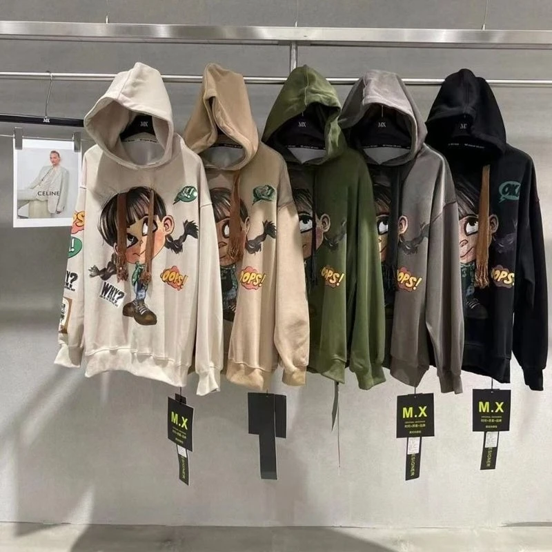 Oversized Hoodies Women Fashion Cute Cartoon Girl Hoodie 2025 New in Autumn Trendy Loose Tops Womens Hooded Pullover Coats