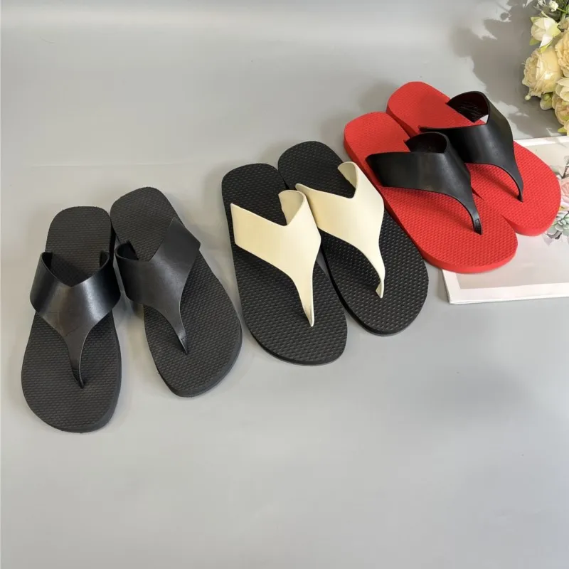 Women's Beach Slippers, Genuine Leather Upper + Foam Sole, Sizes 35-40, In Stock, Minimalist Design