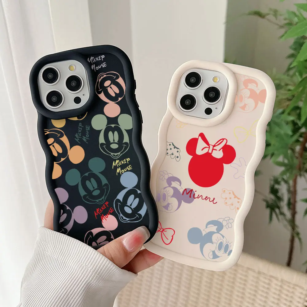 Cute Cartoon Funny Mickey Minnies Phone Case For OPPO Reno 2 4 5 6 7 7Z 8 8T 10 11 Z Pro 4G 5G Candy Color Soft TPU Back Cover