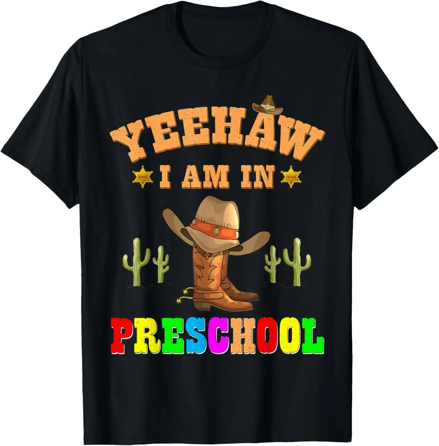 Kids Back to School Boys Rodeo Cowboy Yeehaw Preschool T-Shirt