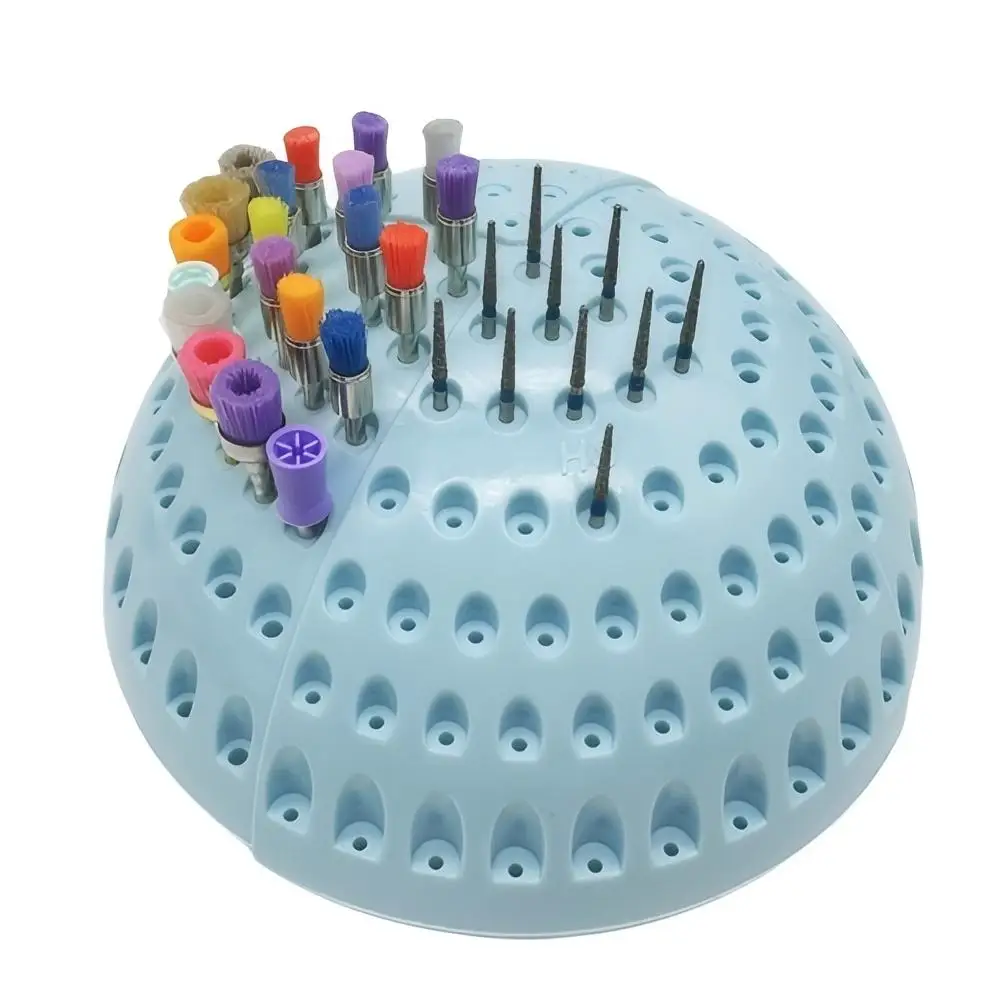 2Pcs Dental 180 Holes Semi-circular  Needle Box Polishing Placement Box Plastic  Dentist Tool Dental Disinfection Box