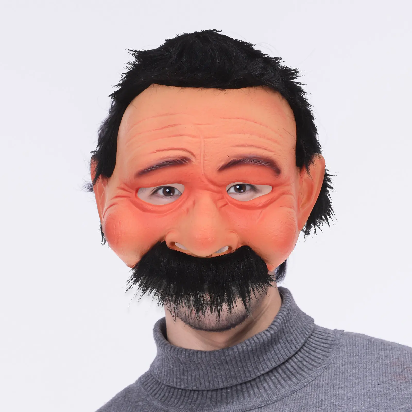 Old Man mask Realistic Half Face Halloween Cosplay Party Masquerade Headgear Accessory Old Men Mask Funny Party Masks