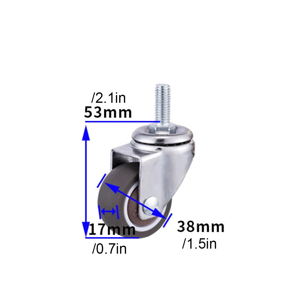 4pack/lot Furniture Casters With TPE Wheels Sturdy And Easy To Install Ensuring Quiet Movement As Shown