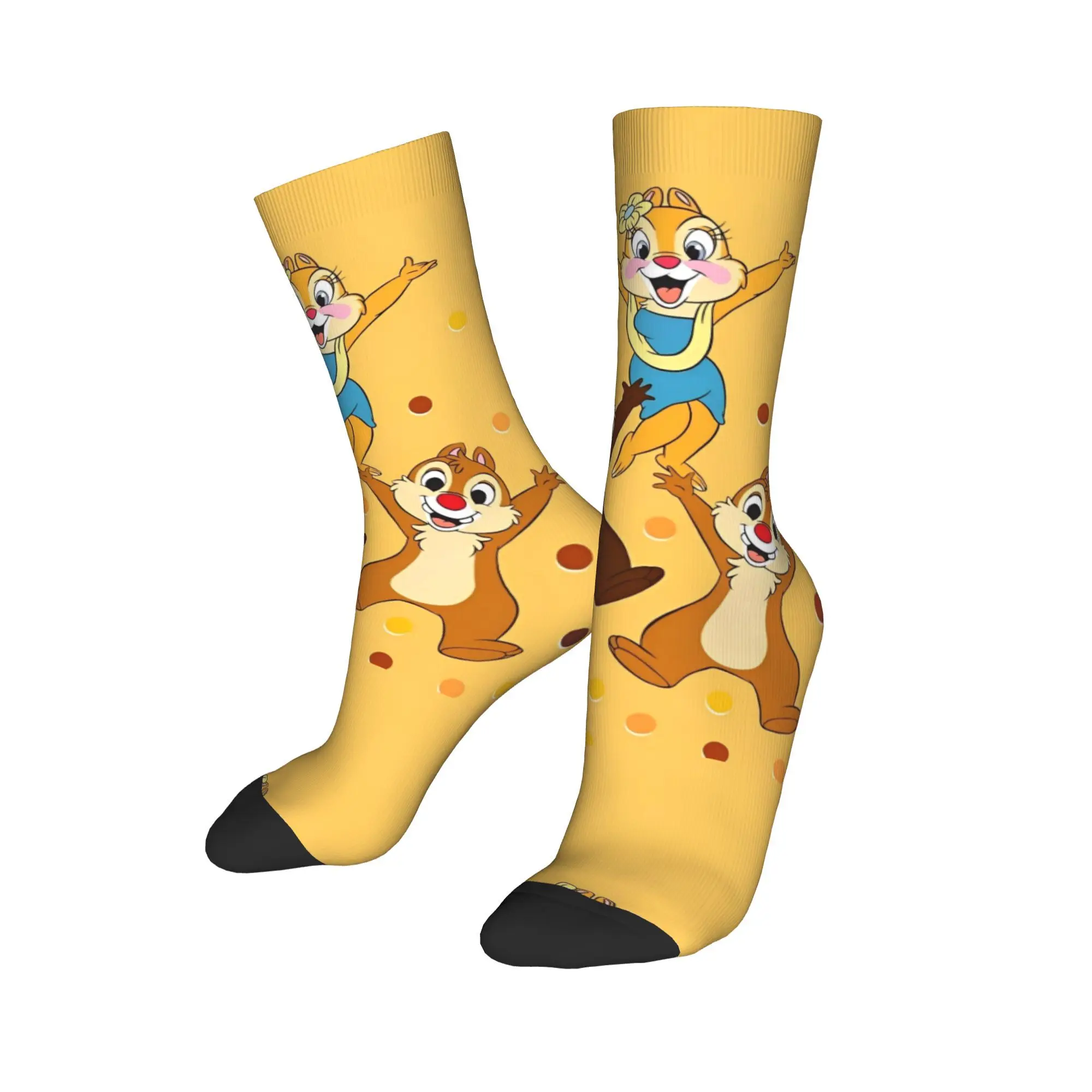 Chip Dale Dance Cartoon Autumn Winter Hip-hop Women MenSocks Cute Tamias Non-slip Middle Tube Socks