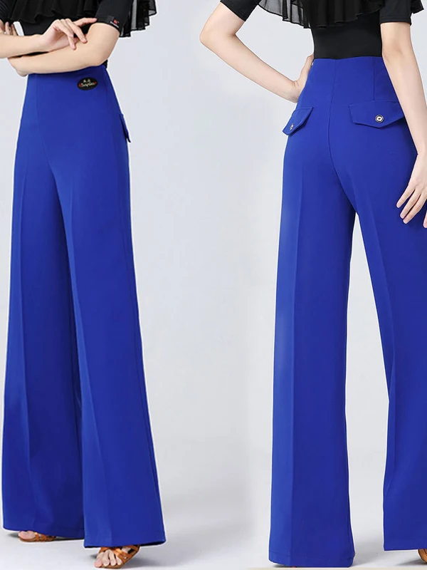 Faionable High-Waist Modern Dance Pants Women's Social Dancewear Long Trousers for Latin Dance Practice And Fitn