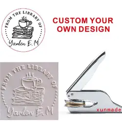 Personalized Book Embosser Your own Designs Ex Libris Custom Embosser Seal Stamp Personalized Customized 4cm From the library of