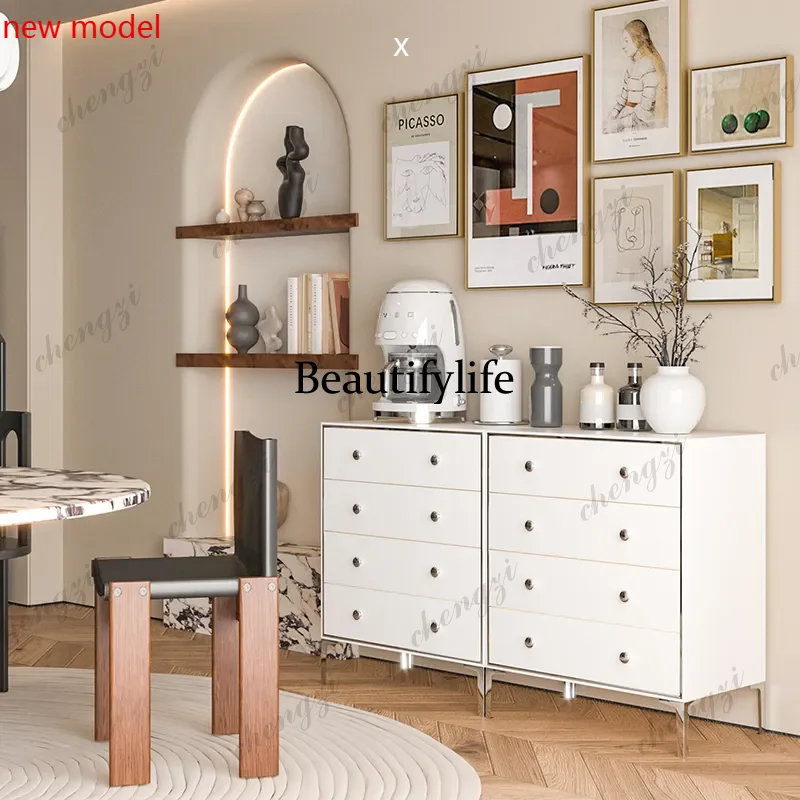 H134 Kantenschrank Wohnzimmer Mehrstöckiger Aufbewahrungsschrank Kombination Edelstahl-Schließfach
