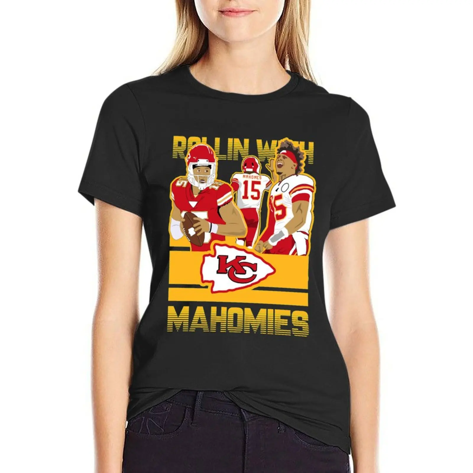 Rollin with mahomies T-Shirt summer tops plain graphics Woman clothes