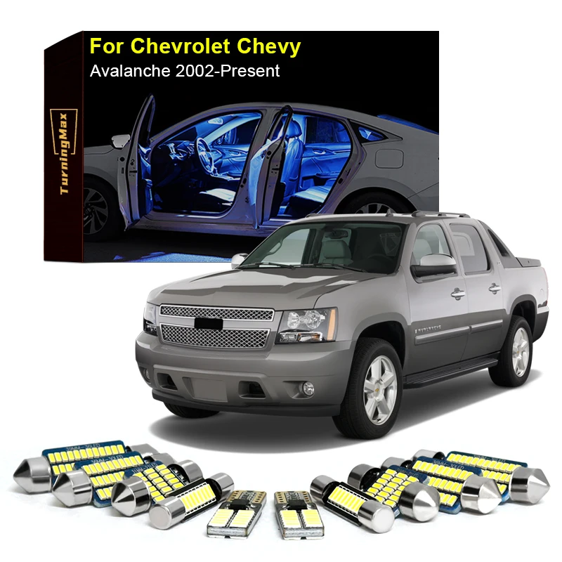 

Canbus Interior Lighting LED Bulbs Kit For Chevrolet Chevy Avalanche 2002-Now Dome Map Trunk Indoor Lamps Lights Car Accessories