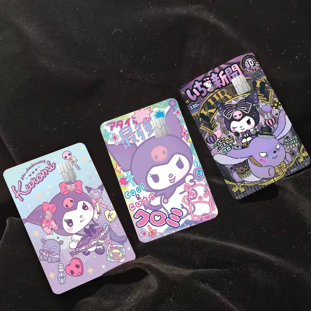 K-Kuromi Diy Credit Debit Card Sticker Party Sticker Decoration Waterproof Small Chip Card Skin Sticker