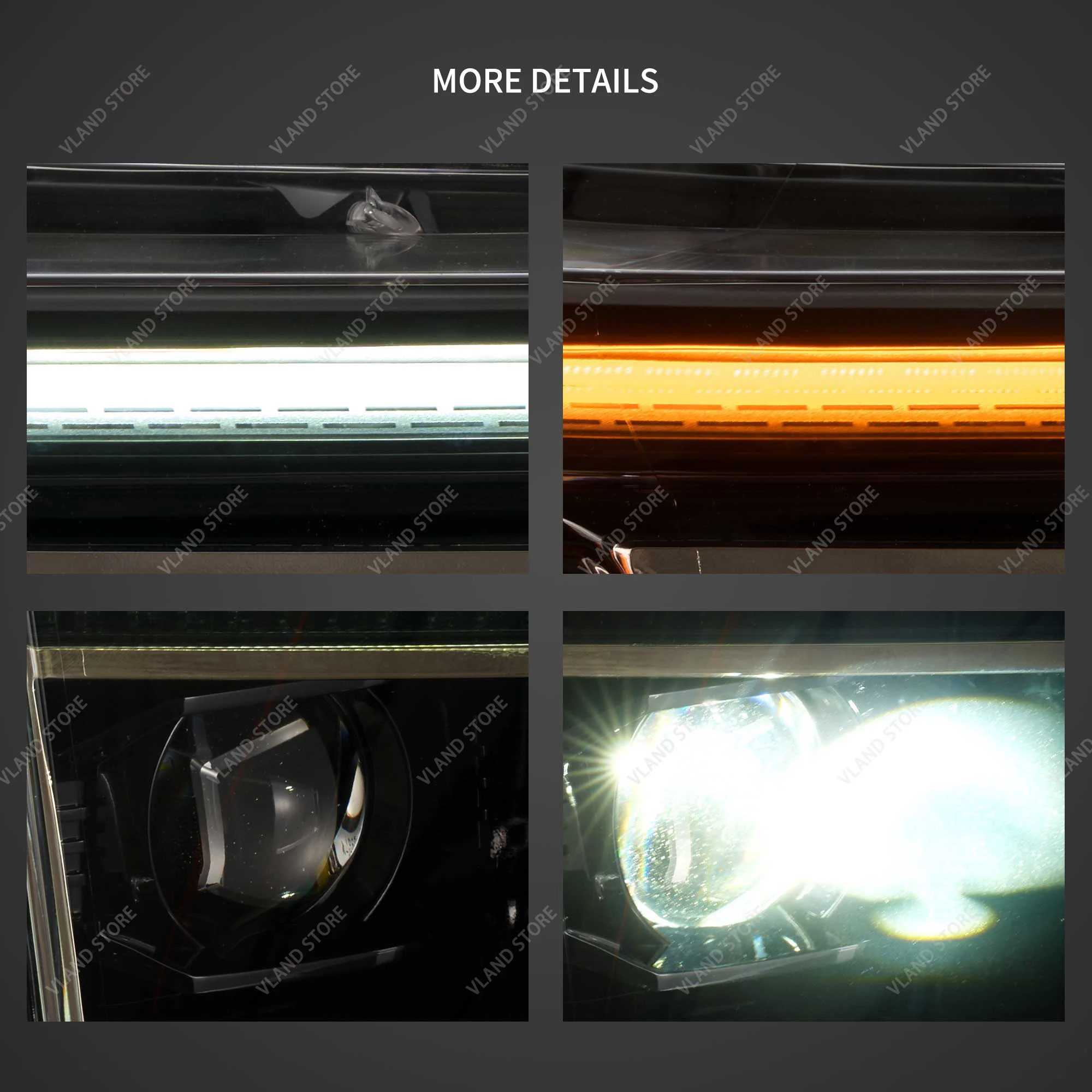 Vland 2021‑2023 F150 Aftermarket Full BI‑LED Headlights Set DOT Approved With Amber/White DRL Options Custom Upgrade Front Lamp