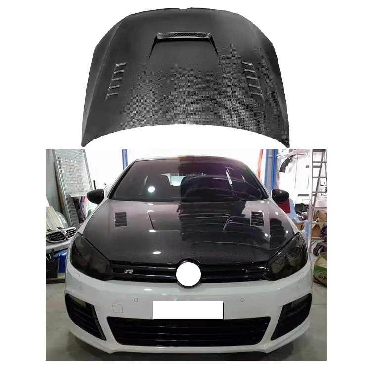 

Higher Quality V Style Carbon Fiber Engine Hood 2008-2013 For VW Golf 6 Bonnet