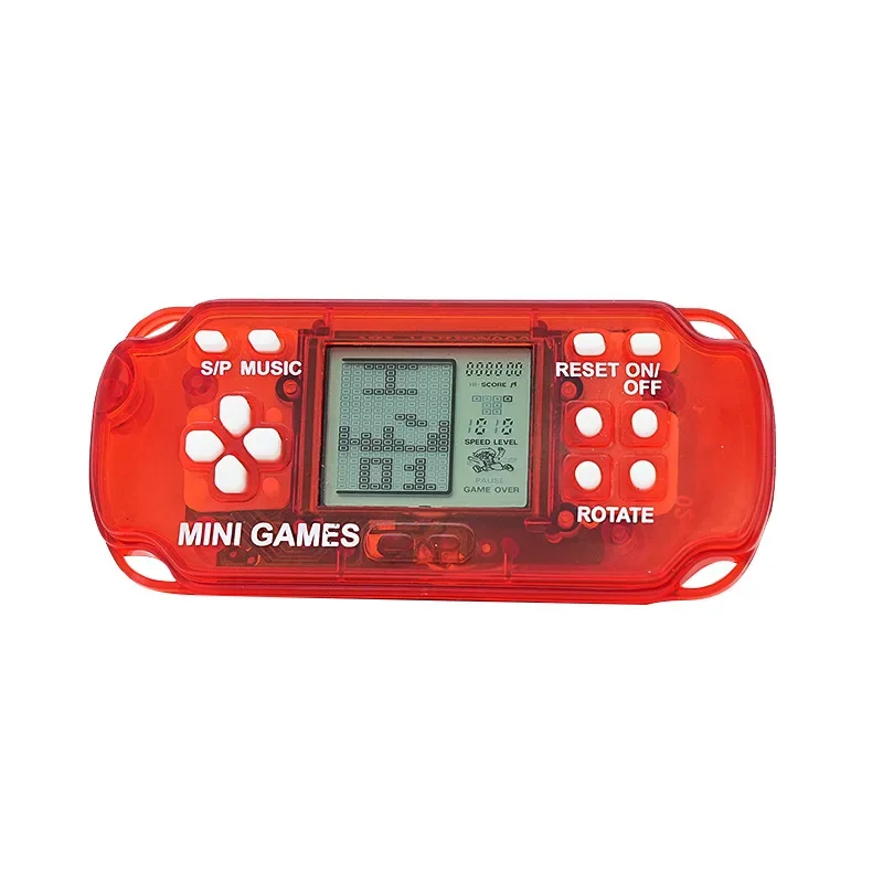26 In1 Classic Tetris Handheld Game Keychain Mini Pocket Retro Electronic Game Console Children Educational Small Toy