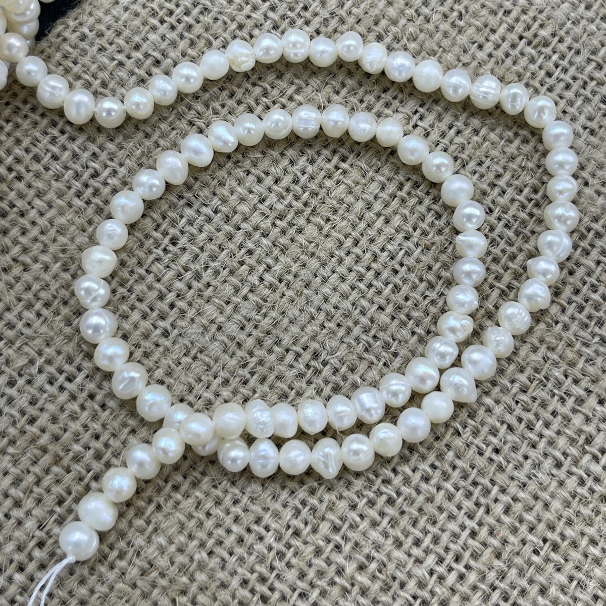 A 3-4mm Potato Shape White Natural Freshwater Pearl Loose Beads for Needlework Jewelry Making DIY Necklace Bracelet Accessories