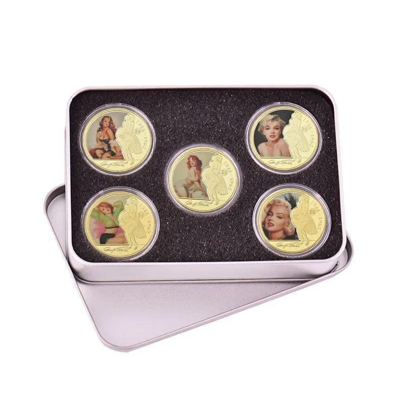 عملة تذكارية مارلين مونرو عملة معدنية يموت الصب هدية قابلة للجمع البث المباشر عملة ديكور المنزل النمط الأمريكي #3
