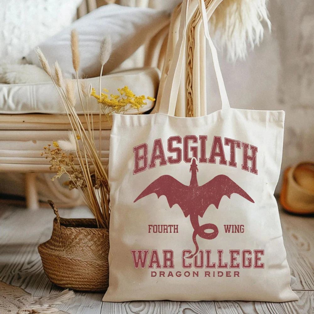 Bas giath War College Einkaufstaschen vierten Flügel Drachen reiter Frauen Handtaschen Fantasy Reader Einkaufstasche Rebecca Yarros Tasche für Frauen