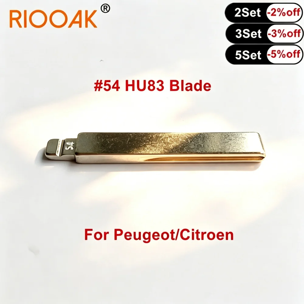 10Pcs #54 HU83 Metal Uncut Flip Folding Key Blank Replacement Key Blade Compatible With KD Xhorse VVDI Key Machine For Peugeot 3