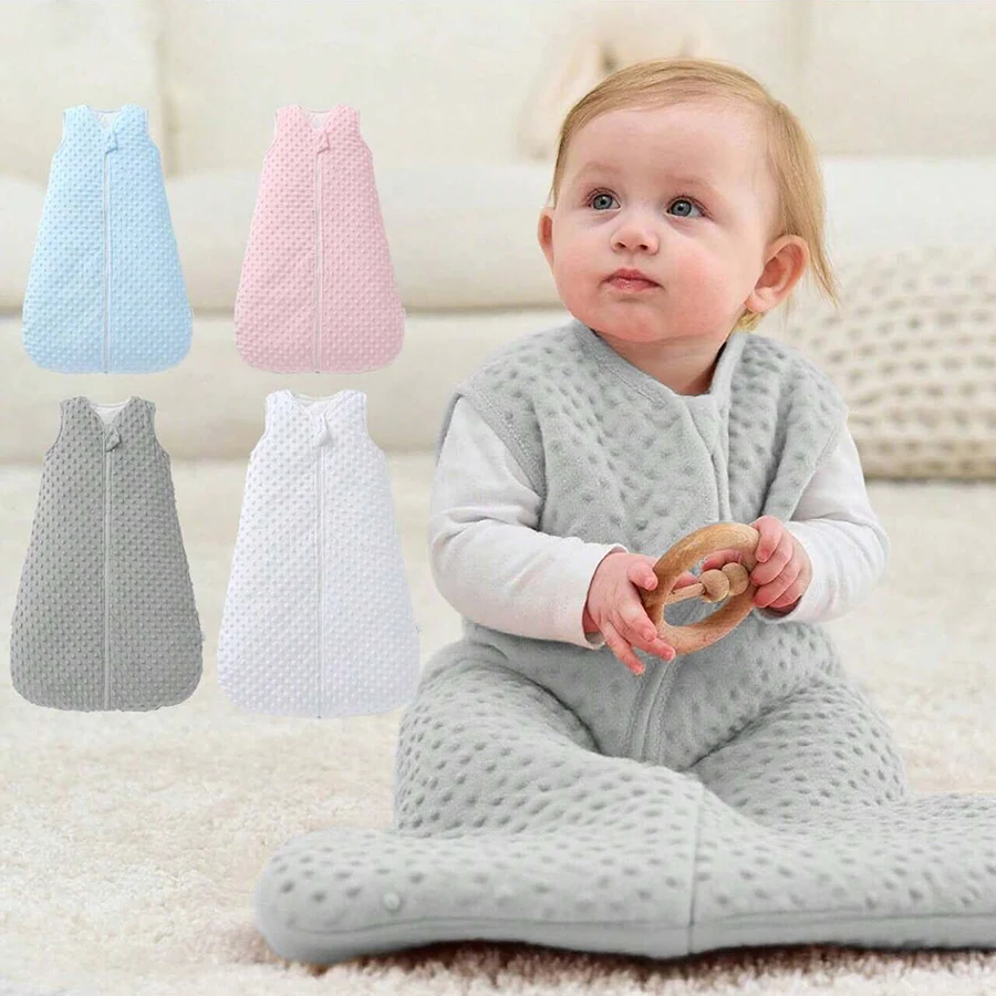 

1 шт. детский спальный мешок без рукавов Doudou подходит для детей 0-12 месяцев — двухсторонняя высококачественная удобная ткань, детское одеяло, подходит для кровати новорожденных, детская - унисекс, успокаивающее флисовое 3D Doudou, теплое детское одеял