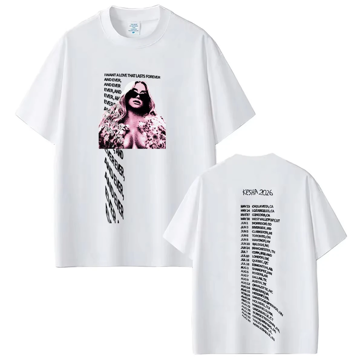 Summer Hot Singer Kesha Freedom Tour 2026 Print T-shirt Men Women Fashion Trendy T-shirt Y2K Gothic Streetwear Cotton T-shirt