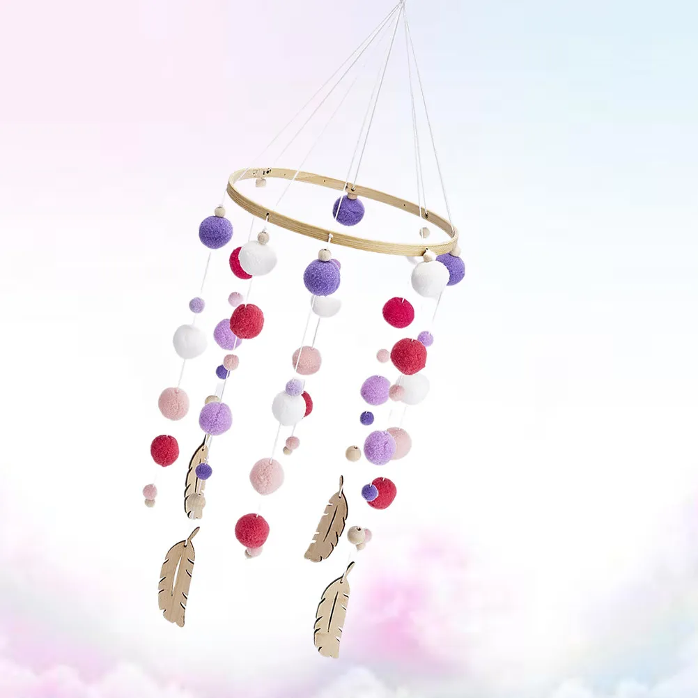 1개입 윈드 차임 장식 헤어볼 스트링 펜던트 화이트 레드 퍼플 시크 벽걸이 장식 거실 침실 기숙사용