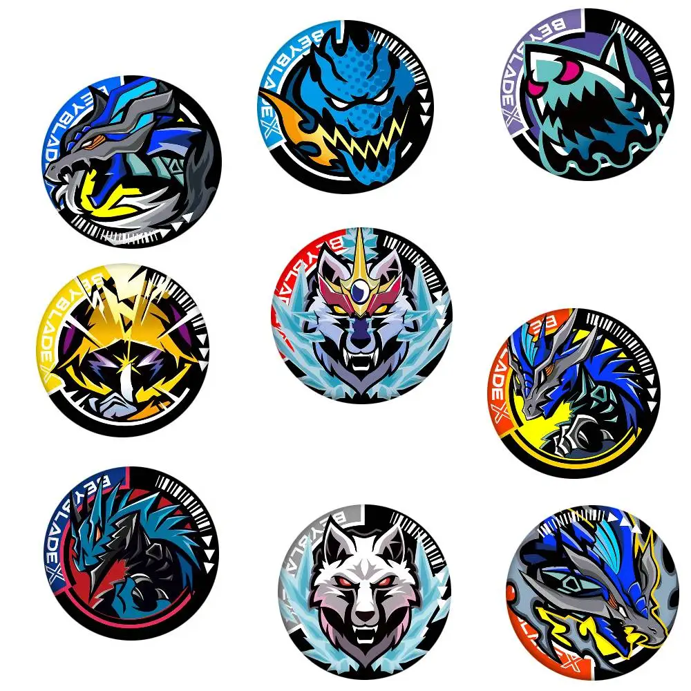 Anime B-Beyblade X Round Badge Creative Brooch Clothing Backpack Accessories Lapel Pin