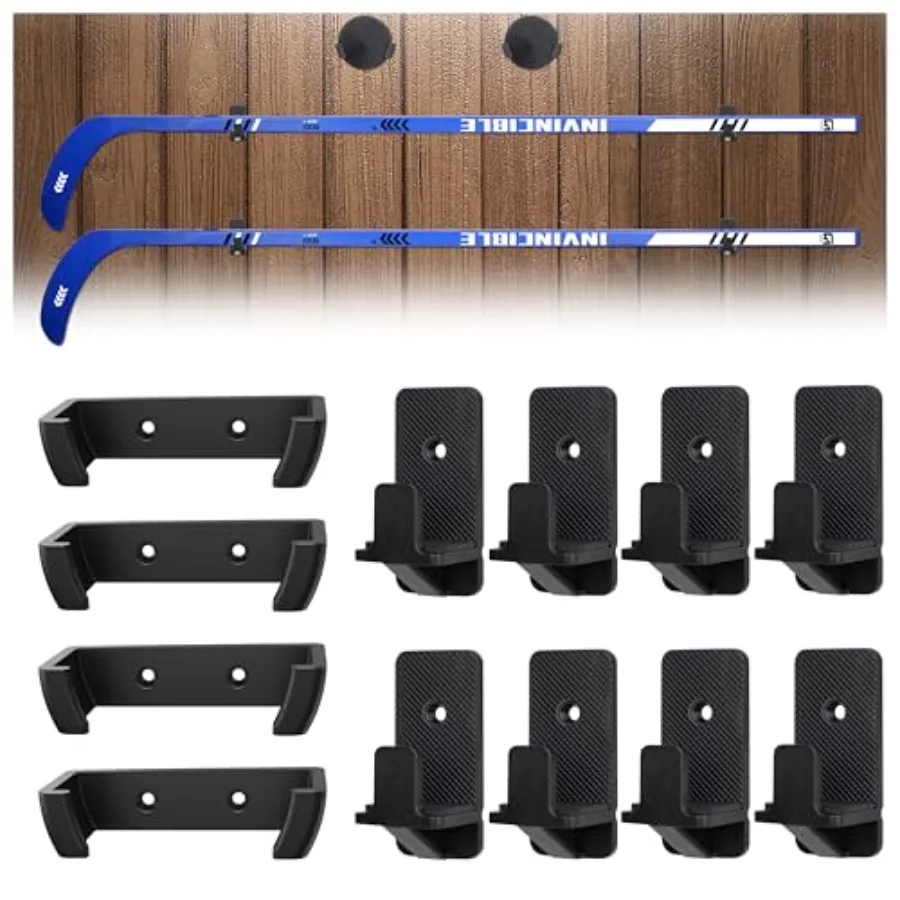 

Набор для настенного крепления хоккейных клюшек (6/12 шт.) с защитным мягким вкладышем, держатель для клюшек и шайб, настенное крепление для хоккейных клюшек