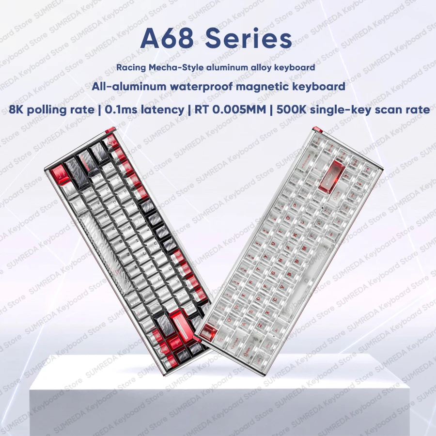 Dareu A68 Wired Magnetic Gaming Mechanical Keyboard 68% RT0.005mm 8K 0.1ms Delay 500K Scan rate RGB Hot Swap Wired Game Keyboard