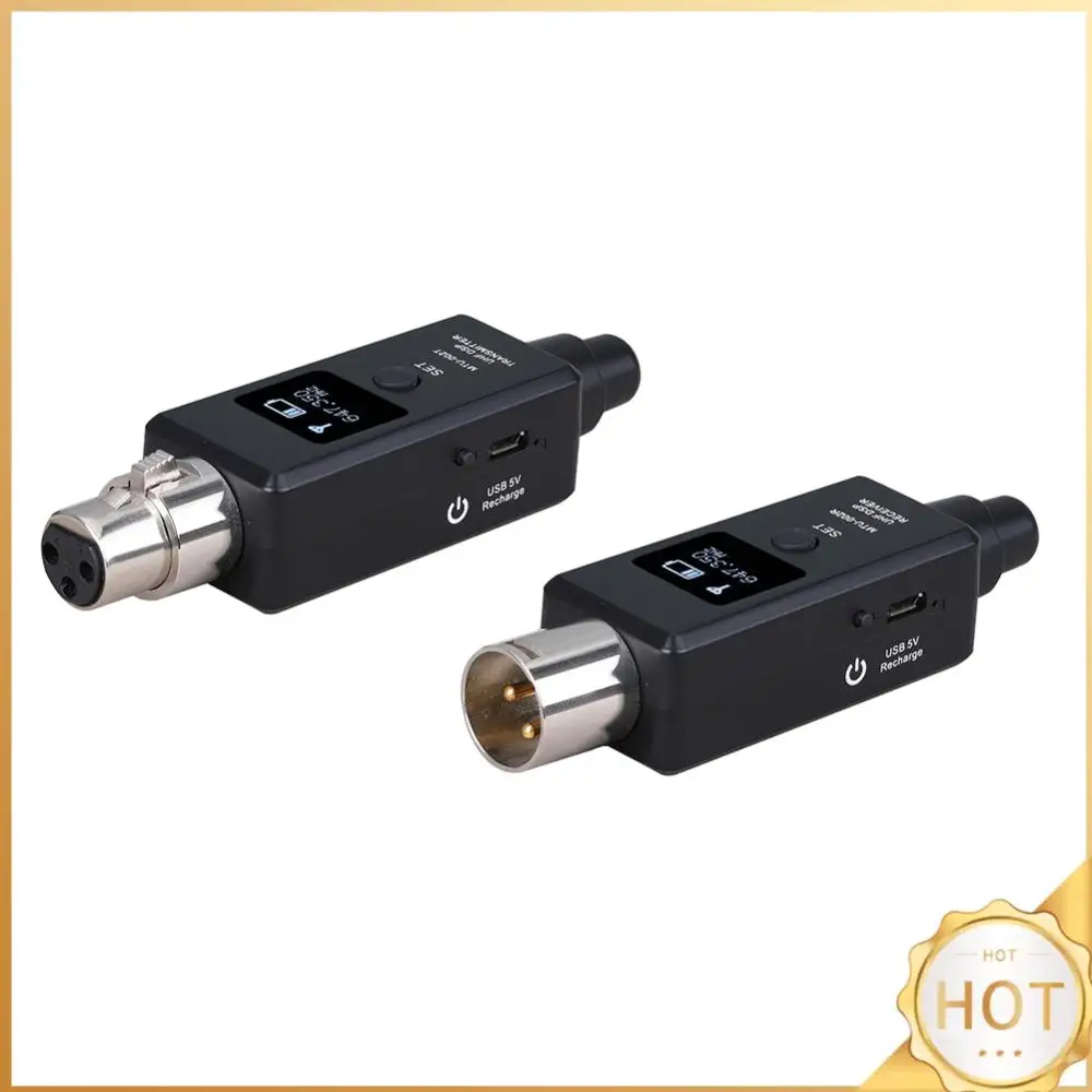 

1 Pair Micphone Wireless System Rechargeable UHF DSP Transmitter Receiver 2 Modes Guitar Wireless Audio Transmission System