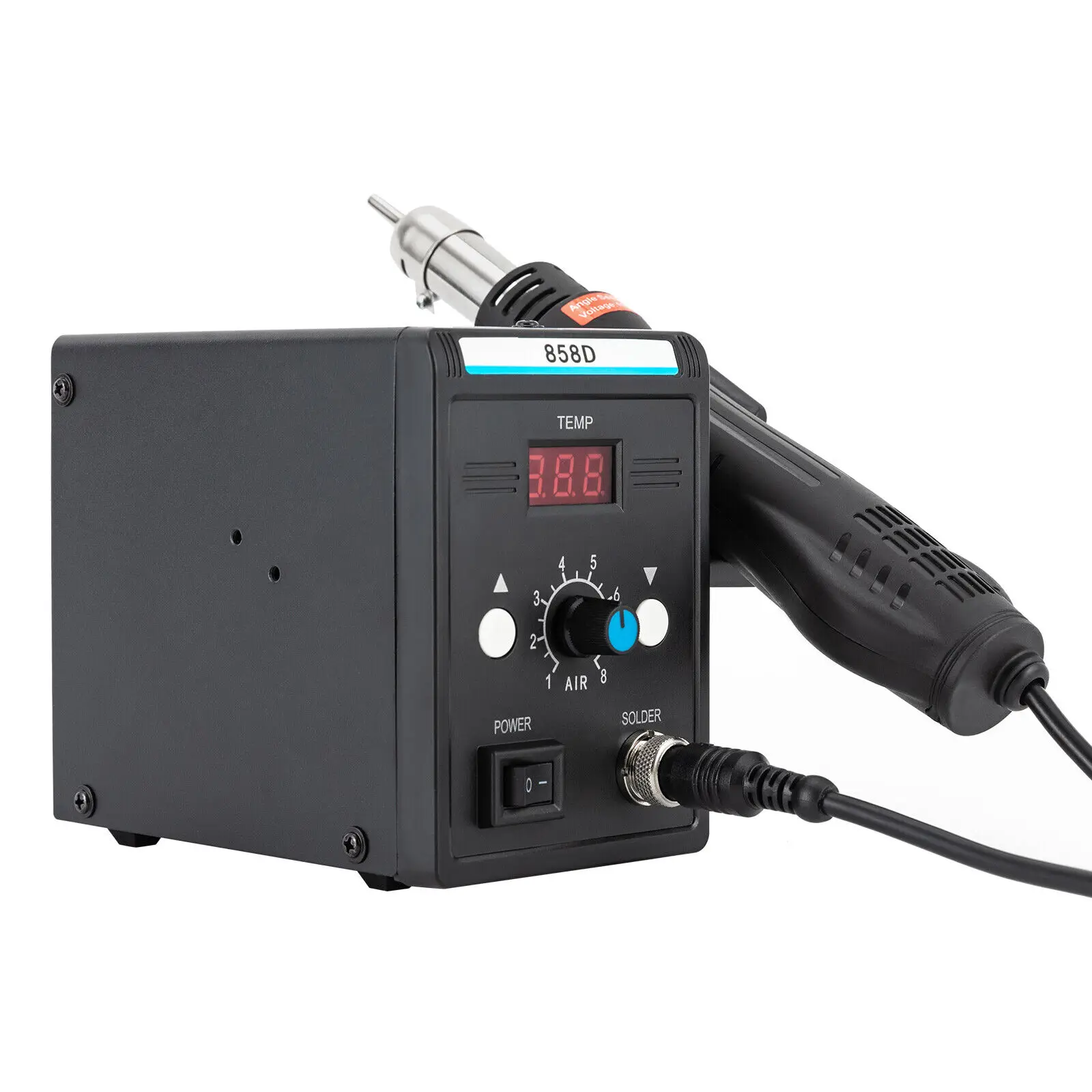 858D Electric Rework Soldering Station SMD Hot Air Gun Desoldering Tool Kit With LED Digital Display 700W