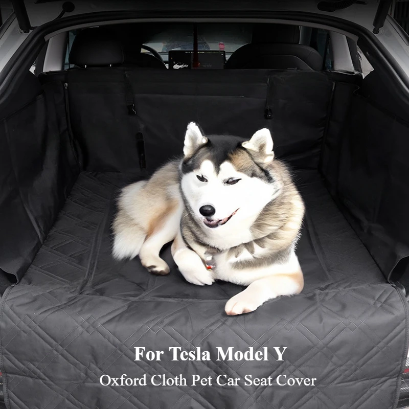 

For Tesla Model Y Oxford Cloth Dog Car Seat Cover Trunk Protection Mat Waterproof Tail Box Mat Extended Car Pet Mat Accessories