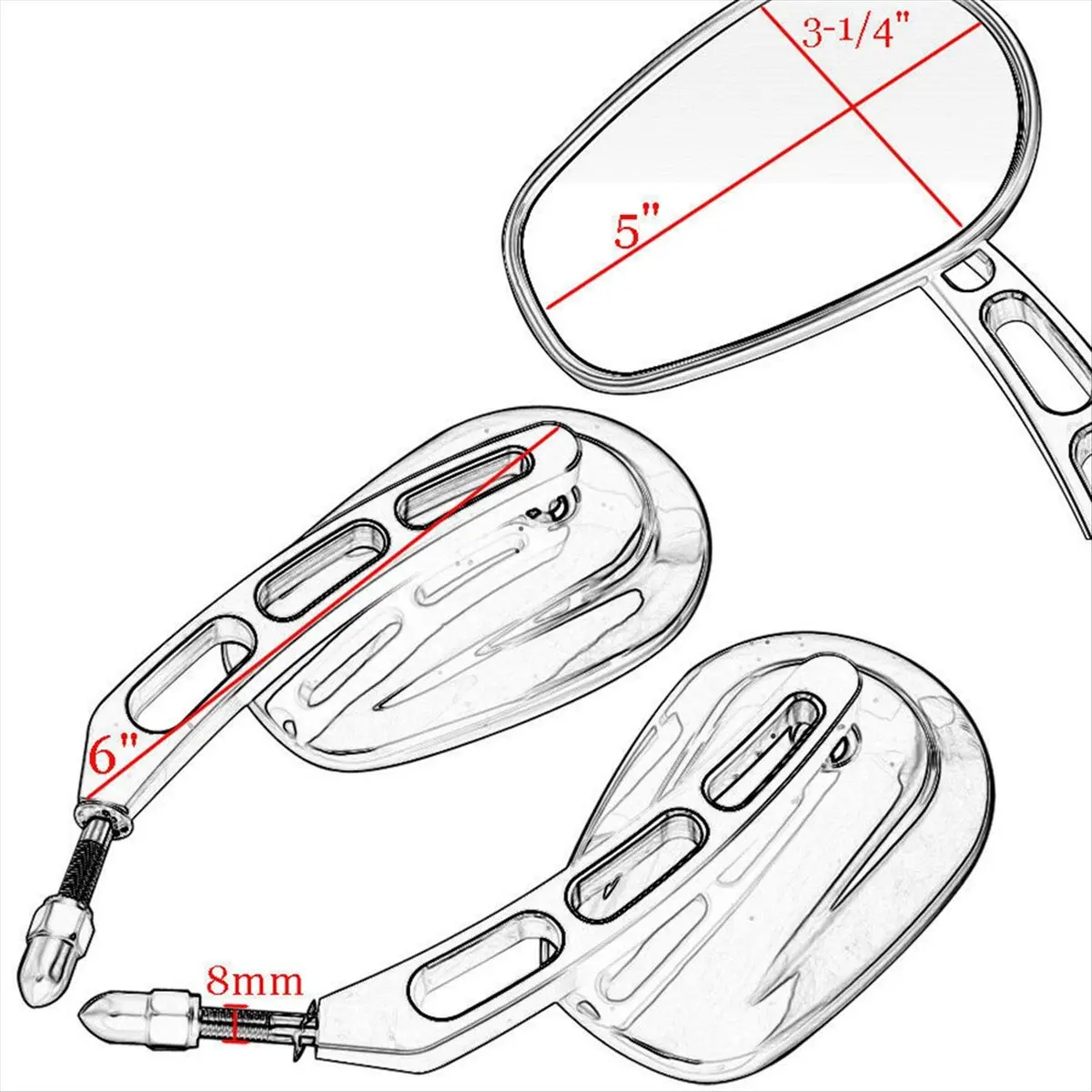 [Saleout]Motorcycle Rearview Mirror Side Mirror for Softail Glide Sportster 883