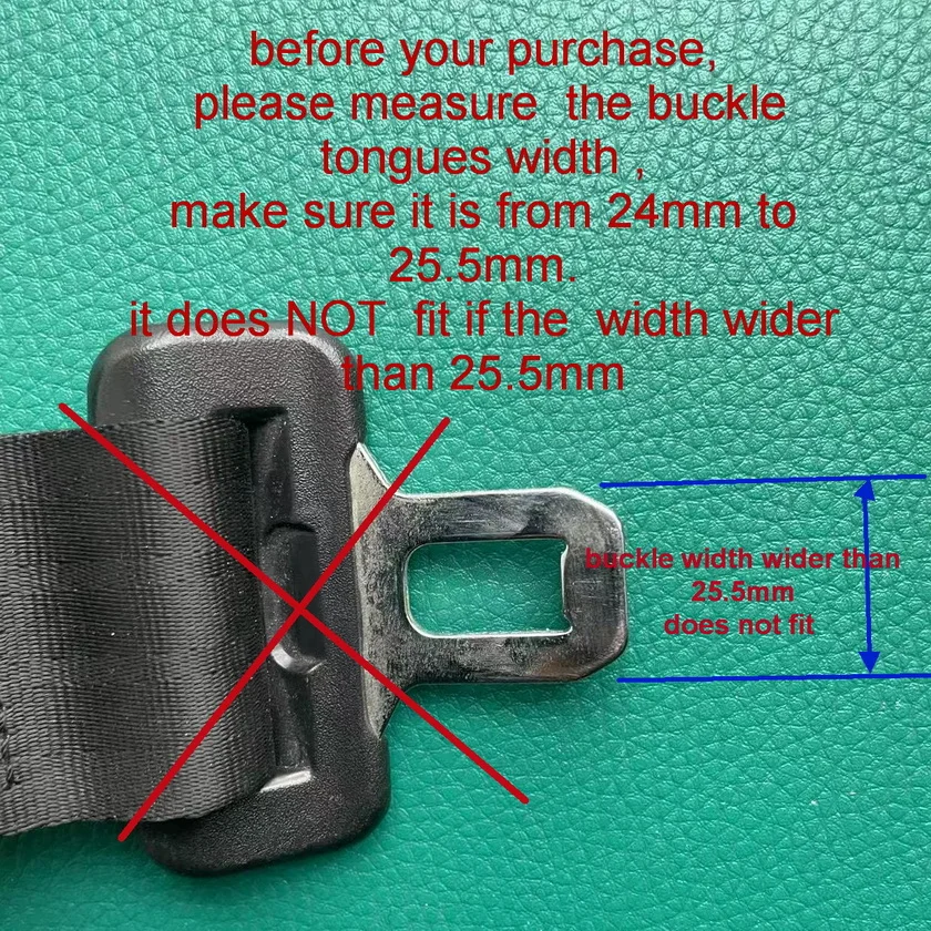 Seat Belt Extension Extender For 25mm Wide Buckle Add 220mm length