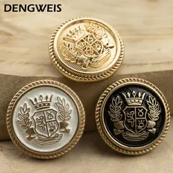 10pcs 15-25mm Carved Badge Metal Buttons For Clothing Men&Women Coat Shirt Luxury Sewing Button DIY Accessories Materials Decor