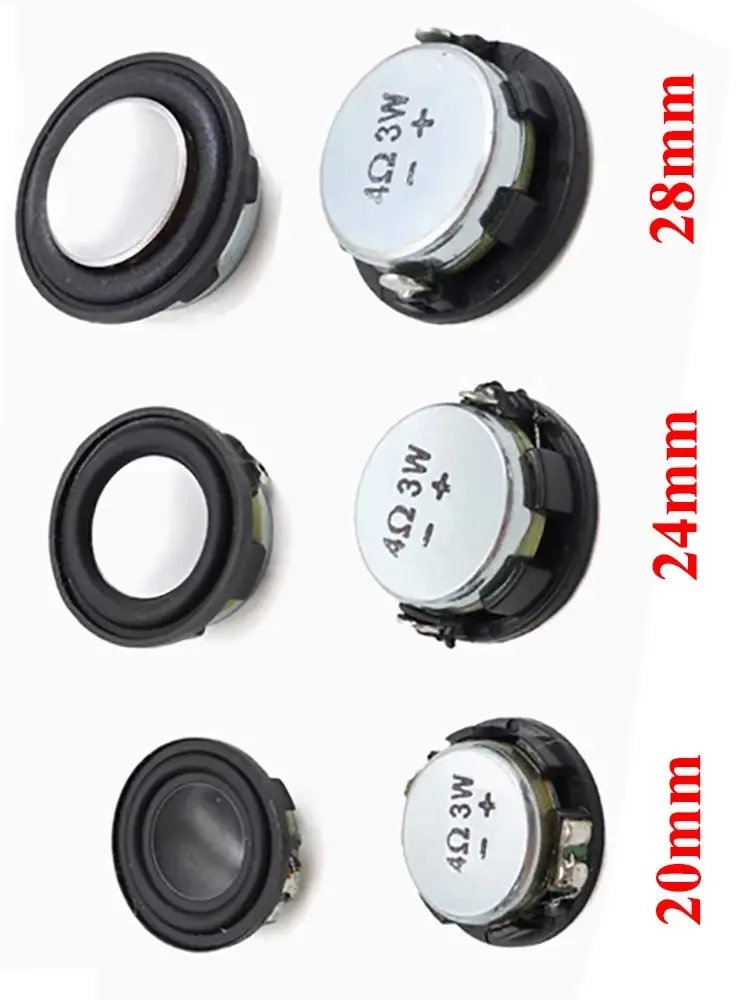 1 pièce 1 pouce Mini haut-parleur sonore 20/24/28mm 4Ohm 3W 4Ω 3W gamme complète haut-parleur haut-parleur néodyme bricolage Home cinéma