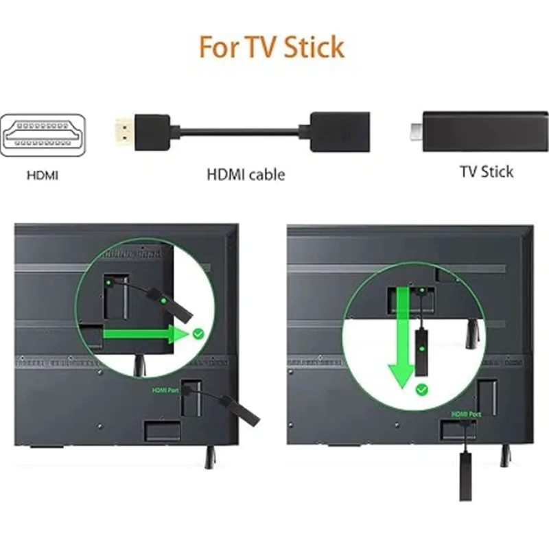 For Google Chrome Cast,Roku Stick, TV Stick, HDTV HD HDMI-compatible Male to Female Extender Adapter Converter Support 3D