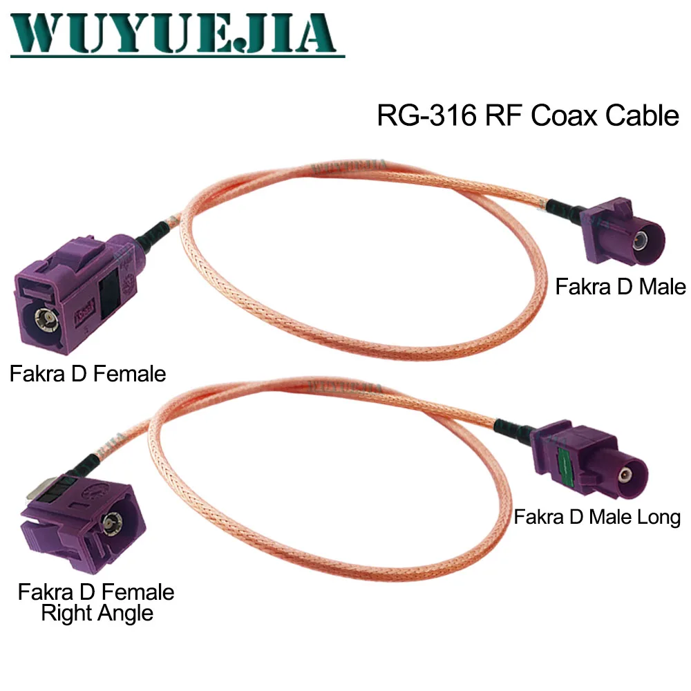 10CM~15M RAL 4004 Fakra D Male to Female Connector 50 ohm RG-316 Coaxial Cable WIFI Router Antenna Pigtail Extension Cord Jumper